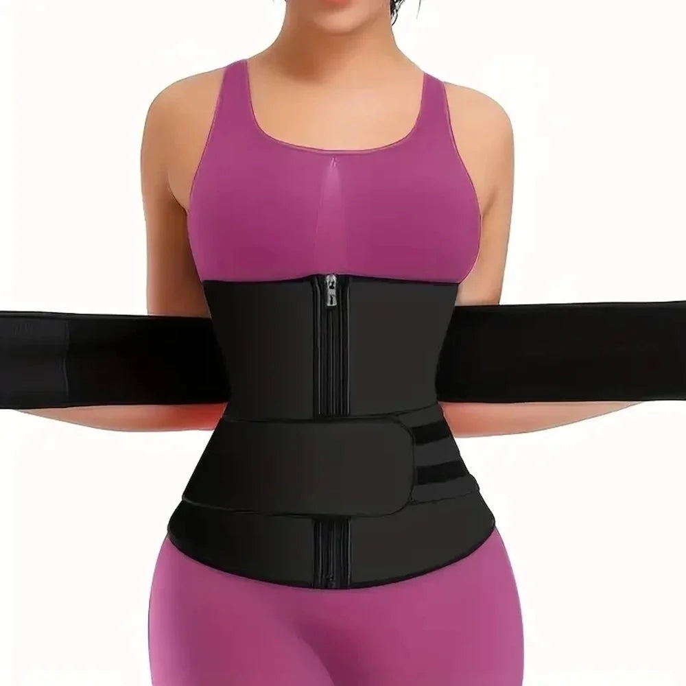 1pc Waist Trainer Slimming Body Shaper Fitness Belt Weight Loss Fat Burning Sport Girdle Sweat Trimmer Workout Cincher Shapewear - Color: H, Size: XXL